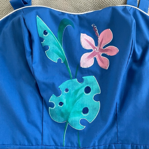 Vintage Early 80s Seascape 1pc Swimsuit Romper XL - Picture 3 of 12